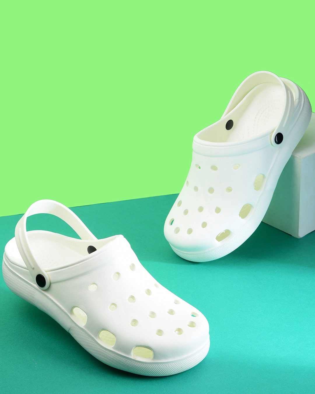 White clogs made with love in india, India's own lifestyle (Free Size)